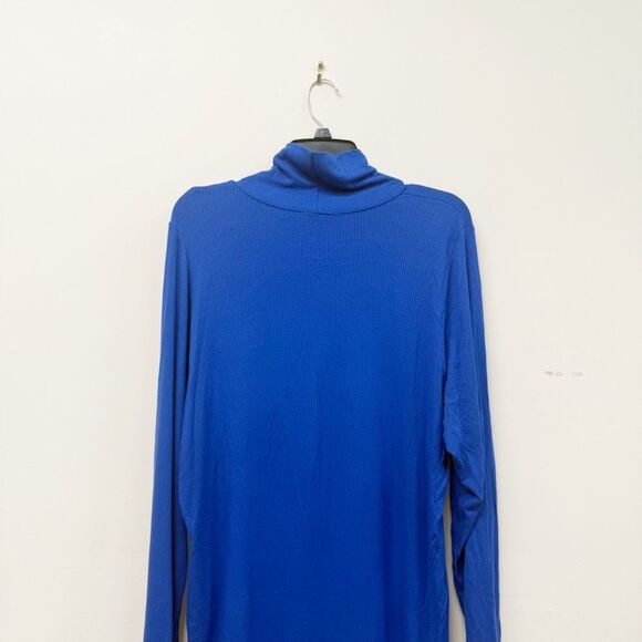 Ulla Popken Rib Knit Stretch Turtleneck Bodysuit, Split Size 20/22 Royal Blue - Picture 8 of 16